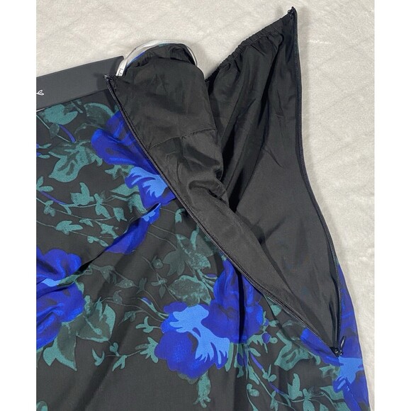 Lulus Elegant Entrance Rose Halter Dress Blue Black Wedding Asymmetrical Sz Lg - Picture 6 of 9